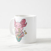 Kawaii Axolotl eet Ramen Koffiemok (Voorkant links)