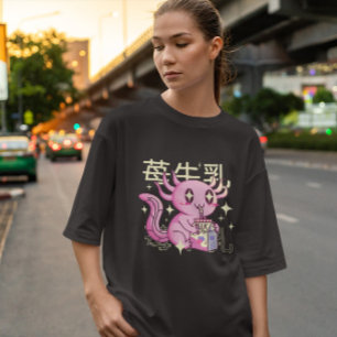 Kawaii Axolotl en aardbeienmelk T-shirt