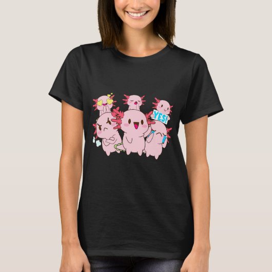 Kawaii Axolotl Geschenk T-shirt (Voorkant)
