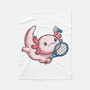 Kawaii Axolotl Grappige woordspeling Fun Badminton Fleece Deken