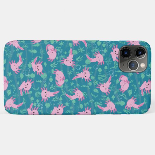 Kawaii Axolotl in Ocean iPhone / iPad case (Achterkant (horizontaal))