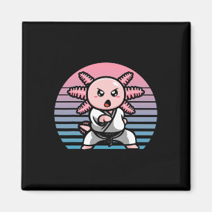 Kawaii Axolotl Karate Funny Martial Arts Magneet