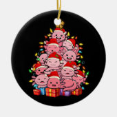Kawaii Axolotl Kerstboom Axolotl Pyjama Pet X Keramisch Ornament (Voorkant)