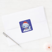 Kawaii Axolotl Kerstmis Vierkante Sticker (Envelop)