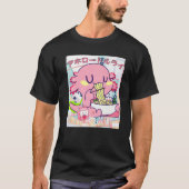 Kawaii Axolotl Life Ramen Strawberry Milk Shake Ja T-shirt (Voorkant)