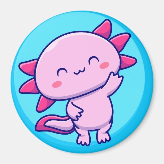 Kawaii Axolotl Magneet (Voorkant)