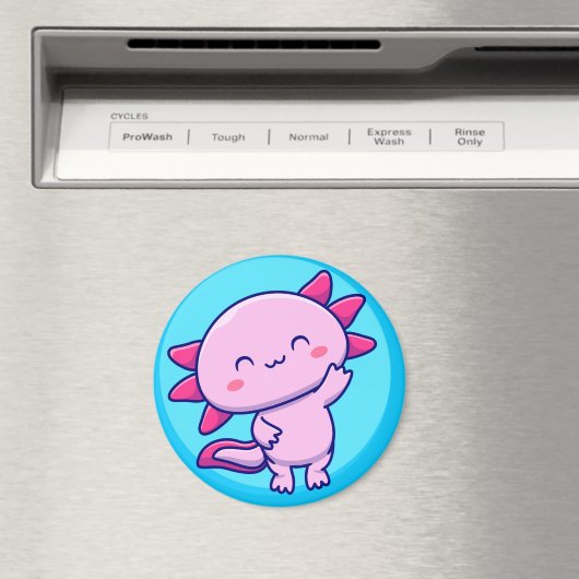 Kawaii Axolotl Magnet (Insitu (Vaatwasser))