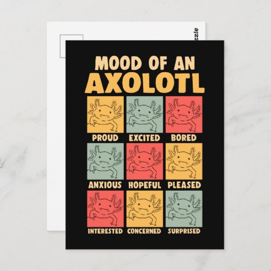 Kawaii Axolotl Mood Amphibian Joke Briefkaart (Voorkant / Achterkant)
