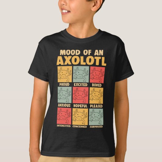Kawaii Axolotl Mood Amphibian Joke T-shirt (Voorkant)