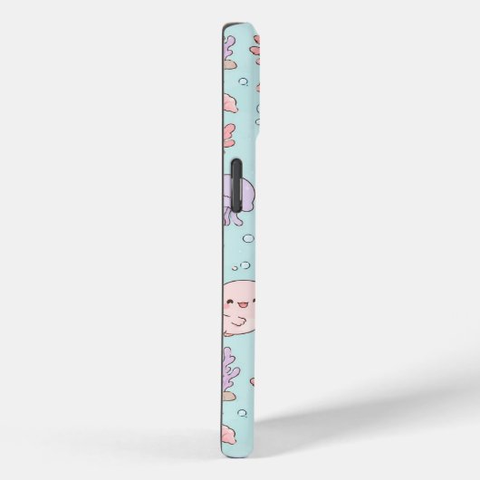 Kawaii Axolotl Ocean Pattern Phone Case (Achterkant / Rechts)