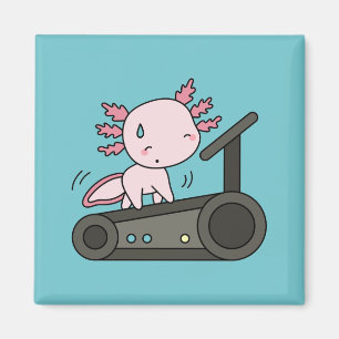 Kawaii Axolotl op loopband Magneet