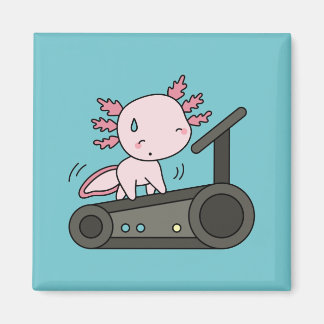 Kawaii Axolotl op loopband Magneet