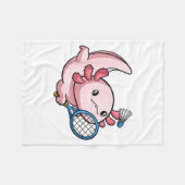 Kawaii Axolotl Pun Funny Badminton Player  Fleece Deken (Voorkant (Horizontaal))