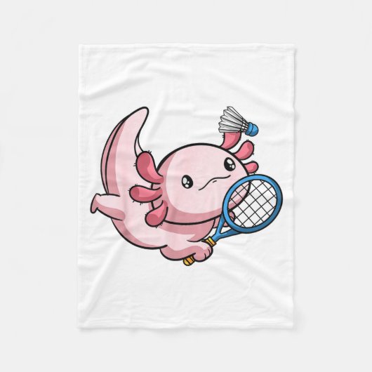 Kawaii Axolotl Pun Funny Badminton Player  Fleece Deken (Voorkant)