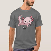 Kawaii Axolotl Pun Funny Hockey Player T-shirt (Voorkant)
