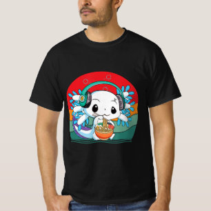 Kawaii Axolotl Ramen Nodles Retro Vintage Anime J T-shirt