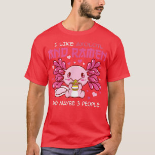 Kawaii Axolotl Ramen Noodles Japanese Anime Gifts T-shirt