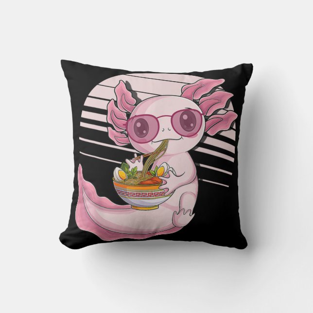 Kawaii Axolotl Ramen Noodles Japanese Food Anime G Kussen (Voorkant)