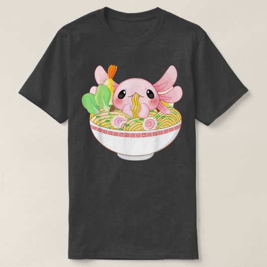 Kawaii Axolotl Ramen Noodles Japanese Food Anime G T-shirt (Design voorkant)