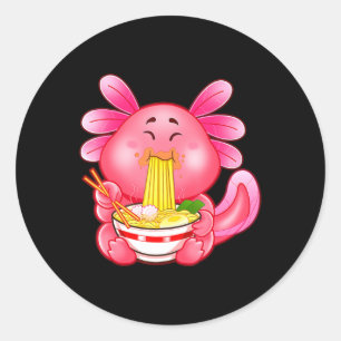 Kawaii Axolotl Ramen Noodles Japans Anime Otaku Ronde Sticker