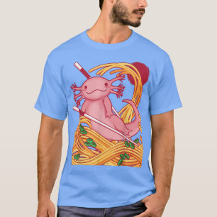 Kawaii Axolotl Salamander die Japanse ramen eet T-shirt
