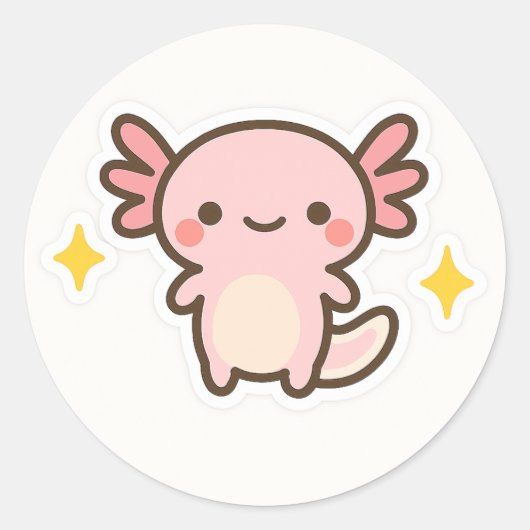 Kawaii Axolotl Sticker (Voorkant)