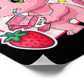 Kawaii Axolotl Strawberry Milk Japans Anime Gift Poster (Hoek)