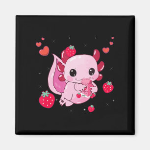 Kawaii Axolotl Strawberry Milk Shake Anime Gift Gi Magneet
