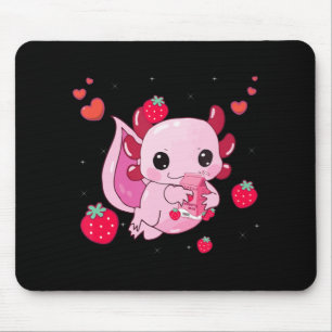 Kawaii Axolotl Strawberry Milk Shake Anime Gift Gi Muismat