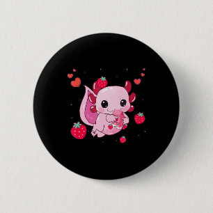 Kawaii Axolotl Strawberry Milk Shake Anime Gift Gi Ronde Button 5,7 Cm