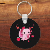 Kawaii Axolotl Strawberry Milk Shake Anime Gift Gi Sleutelhanger (Voorkant)