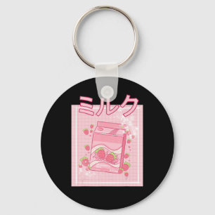 Kawaii Axolotl Strawberry Milk Shake Carton Japane Sleutelhanger