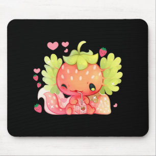 Kawaii Axolotl Strawberry Milk Shake Japanse Anim Muismat