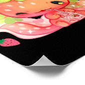 Kawaii Axolotl Strawberry Milk Shake Japanse Anim Poster (Hoek)