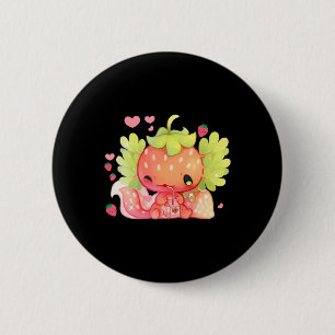 Kawaii Axolotl Strawberry Milk Shake Japanse Anim Ronde Button 5,7 Cm