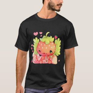 Kawaii Axolotl Strawberry Milk Shake Japanse Anim T-shirt