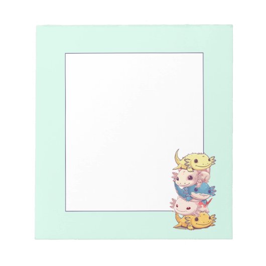 Kawaii Axolotl Vrienden Notitieblok (Voorkant)