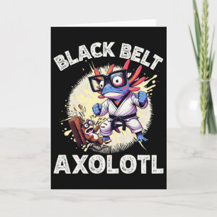 Kawaii Axolotl Zwarte Band Karate Kickboksen Marti Kaart