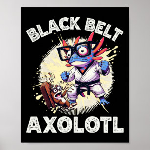 Kawaii Axolotl Zwarte Band Karate Kickboksen Marti Poster