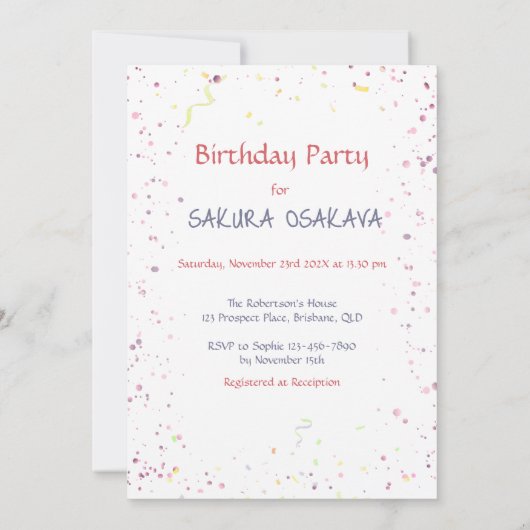 Kawaii Aziatisch meisje 5th Verjaardagstaart kaars Kaart (Achterkant)