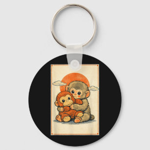 Kawaii Baby Aap Schattige Japanse Macaque Ukiyo-e Sleutelhanger