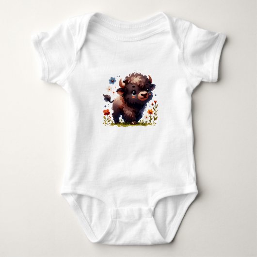 Kawaii Baby Bizon Kunst Romper (Voorkant)