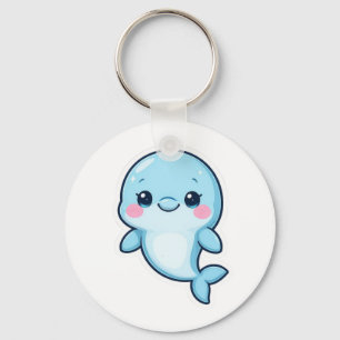 Kawaii Baby Blauwe Dolfijn Sleutelhanger