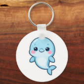 Kawaii Baby Blauwe Dolfijn Sleutelhanger (Voorkant)