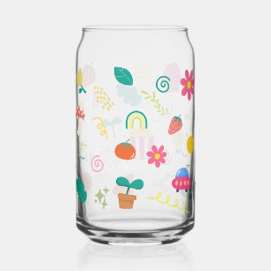 Kawaii Baby bloem en Palmboom patroon mok Blikvorm Glas