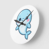 Kawaii Baby Blue Dolphin Ronde Klok (Hoek)