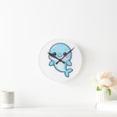 Kawaii Baby Blue Dolphin Ronde Klok (Huis)