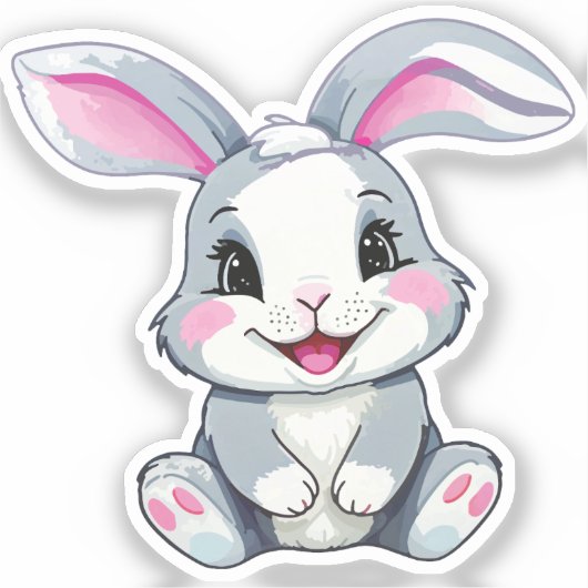 Kawaii Baby Bunny Sticker (Voorkant)