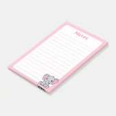 Kawaii Baby Elephant Soft Pink Post-it® Notes (Schuin)