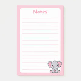 Kawaii Baby Elephant Soft Pink Post-it® Notes